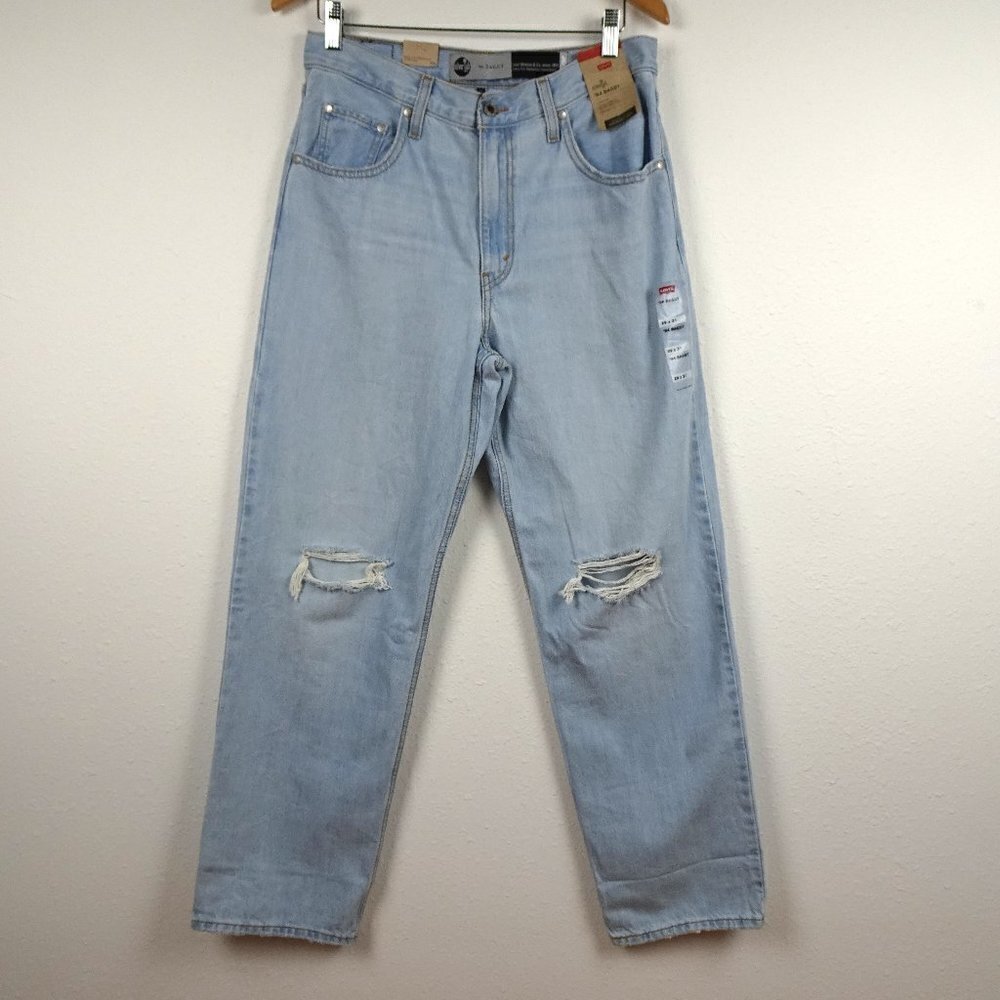 Levi's Baggy Jeans Women's Size 29x31 Blue Denim Loose Fit Straight Distressed